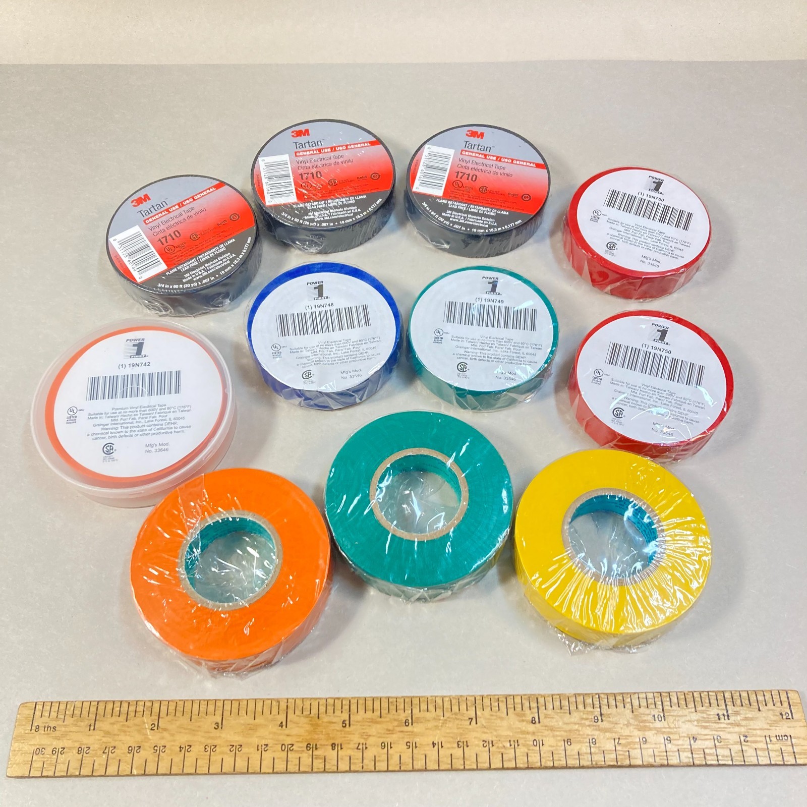 Vinyl Electrical Tape 3M & Power First 11 Pc Multiple Colors