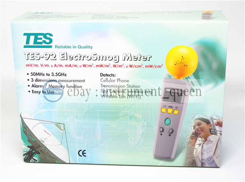 TES-92 3-AXIS EMF/Radiation ElectroSmog Meter Tester TES92 One year warranty