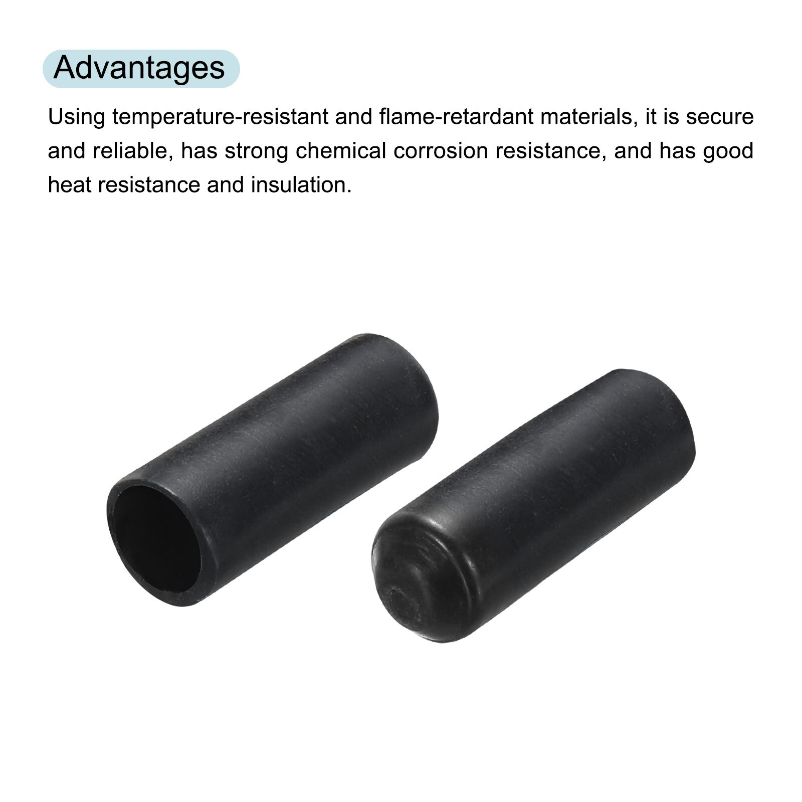 50Pcs Heat Shrink End Cap 8mm 2:1 Electrical Sealed Heat Shrink Tubing Cap
