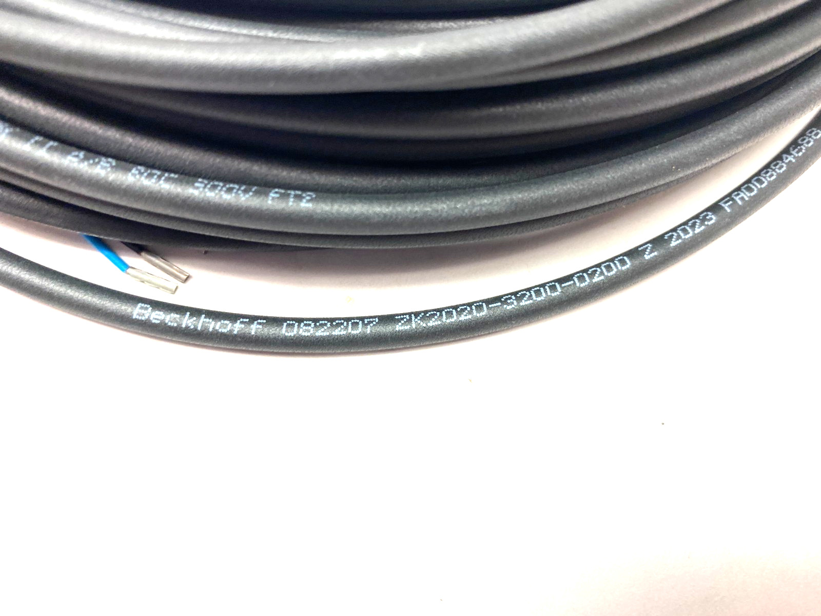 Beckhoff ZK2020-3200-0200 Single Ended Power Cable M8 4-Pin to Leads, 20m Length