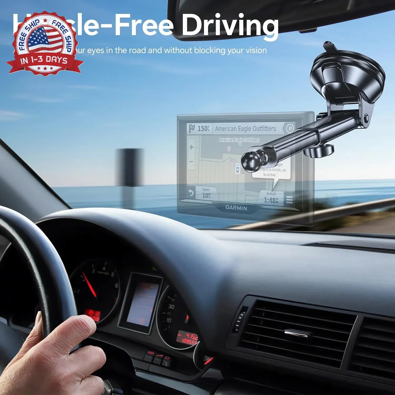 GPS Suction Cup Mount for Garmin GPS Mount[Strong suction]Replacement GPS Dash M
