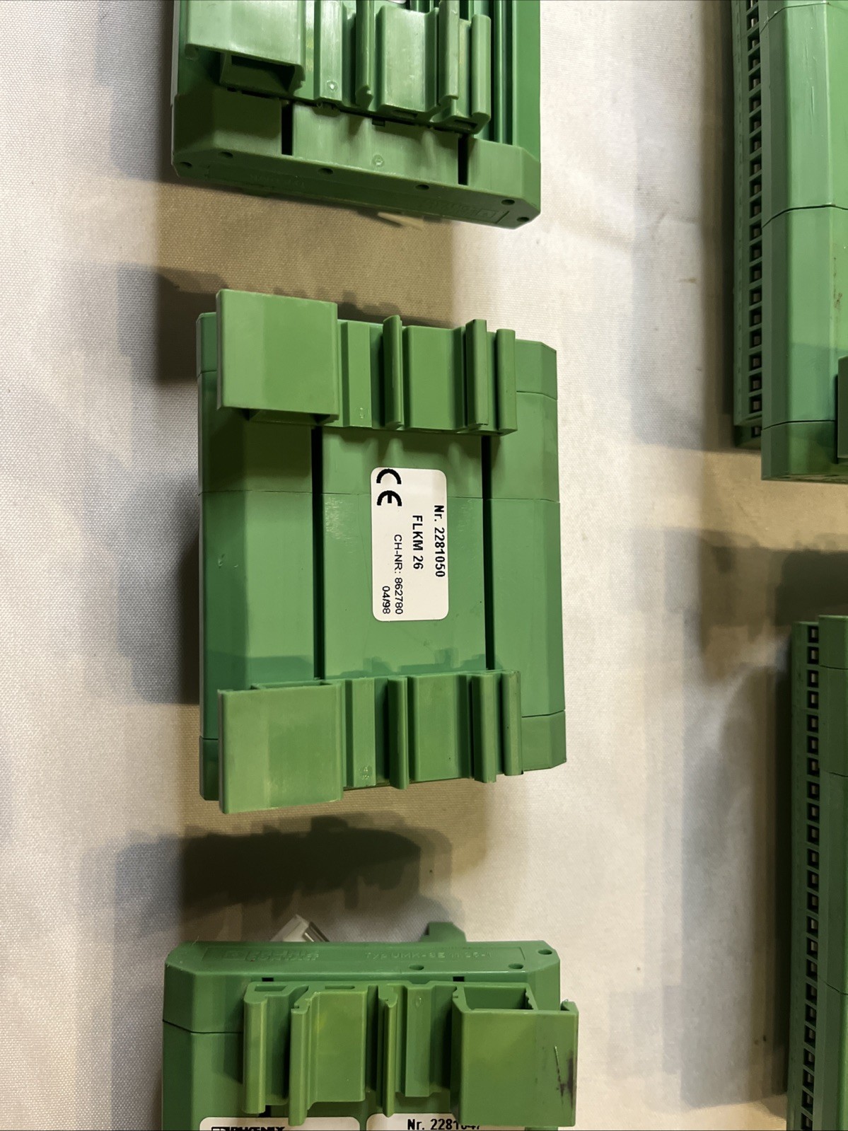 Lot of 5 DIN Rail Ribbon Cable Breakout Boards Terminal I/O Interface Modules