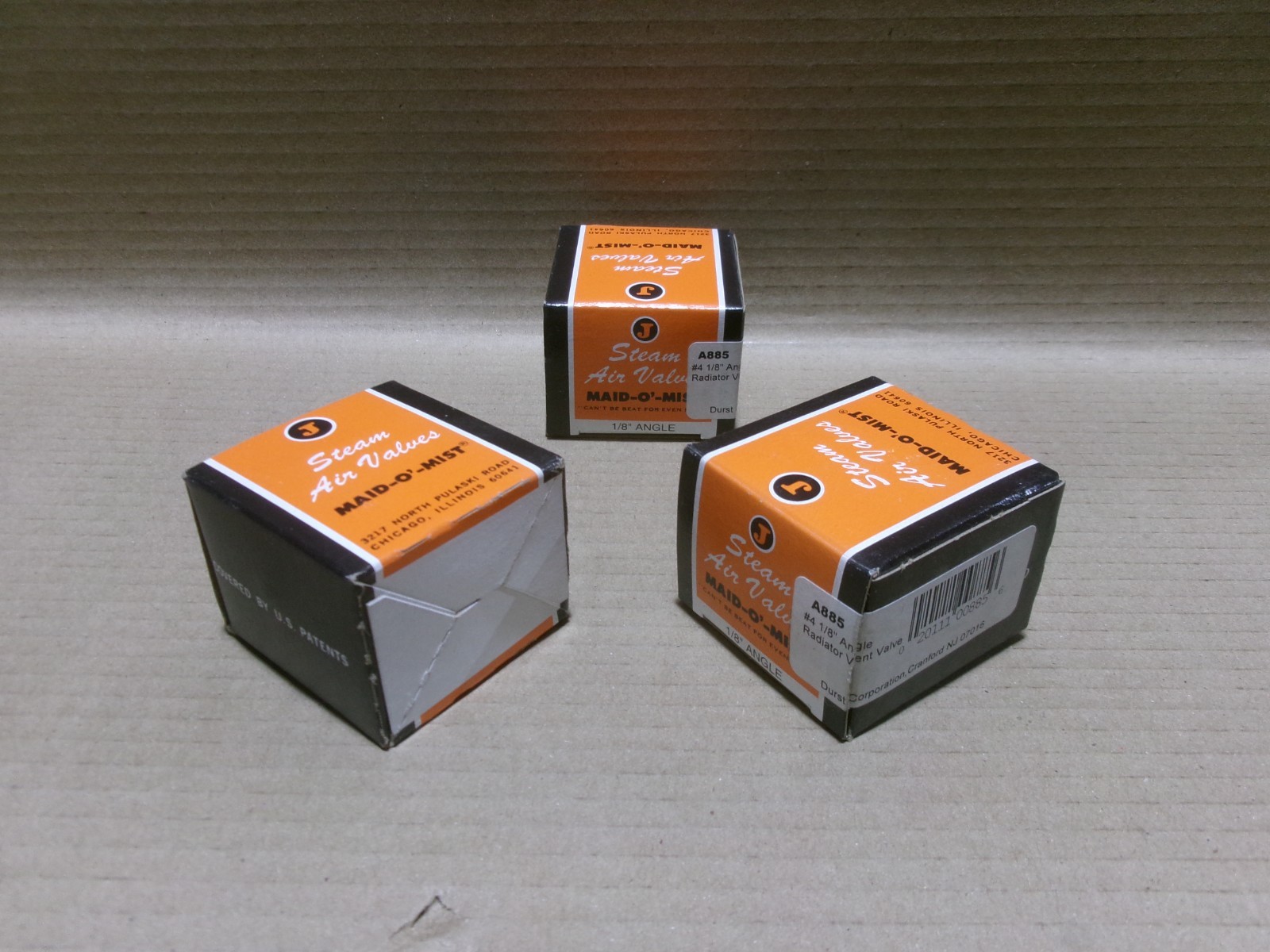 New Maid-O-Mist A885 Lot of 3 #4 1/8″ Angle Radiator Vent Valve AK