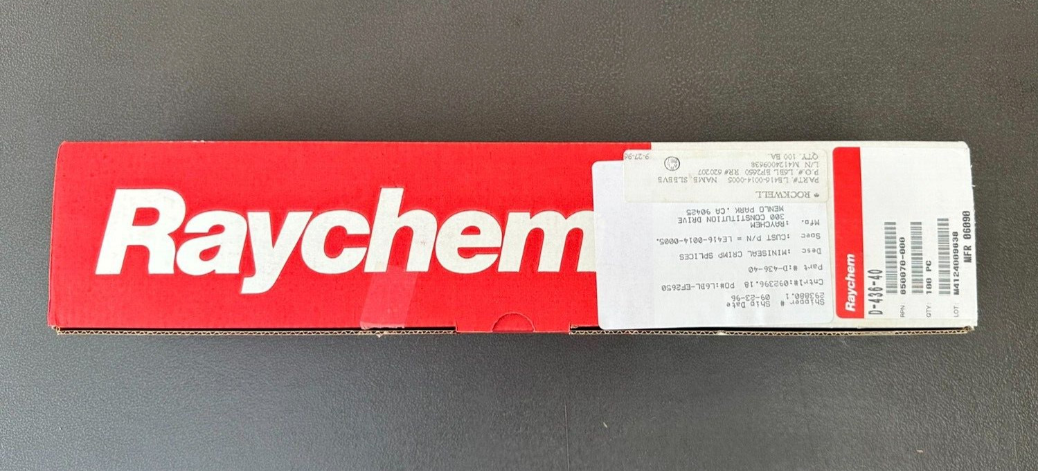 Raychem D-436-40 Miniseal Crimp Splices , Solder Sleeves & Shield Tubing Q100