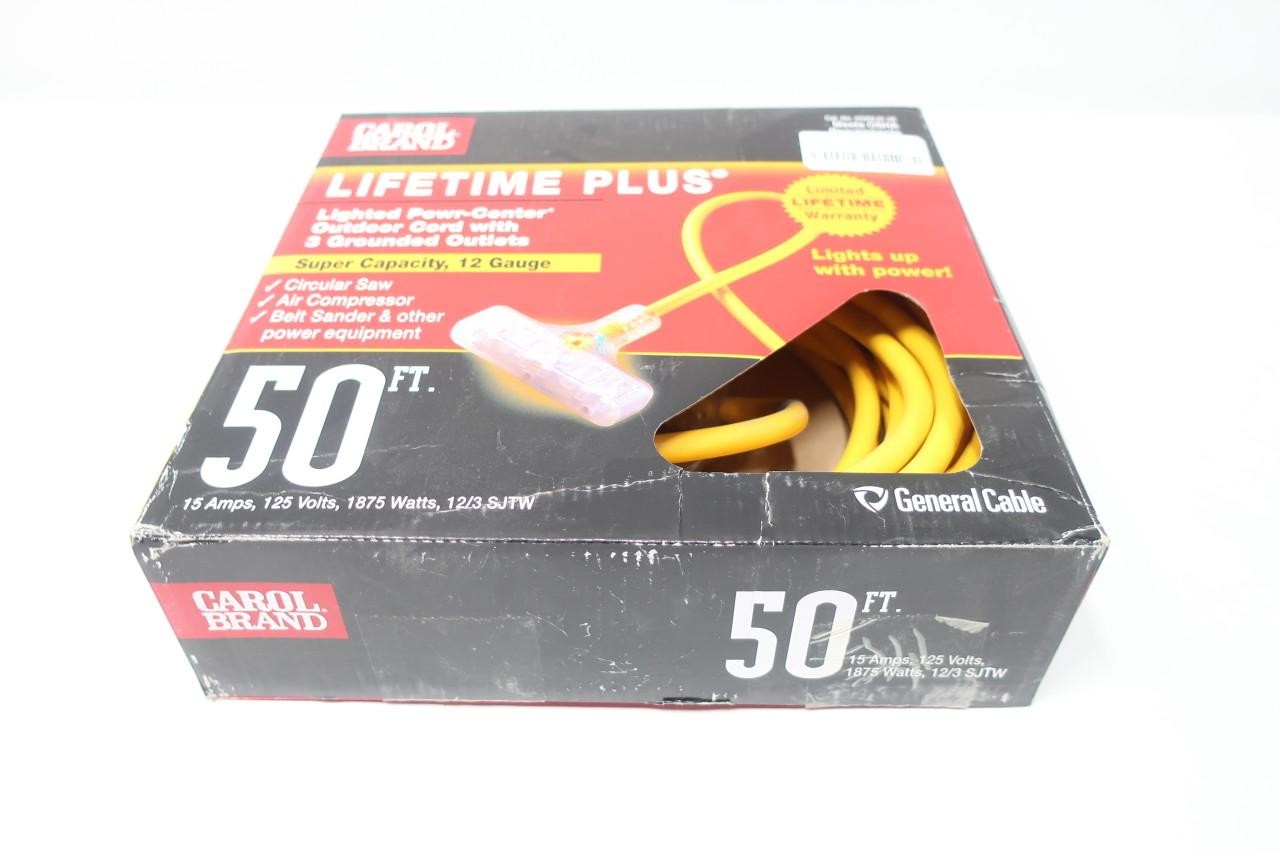 Carol 03352.61.05 Lifetime Plus Lighted Powr-center Extension Cable 50ft 125v-ac