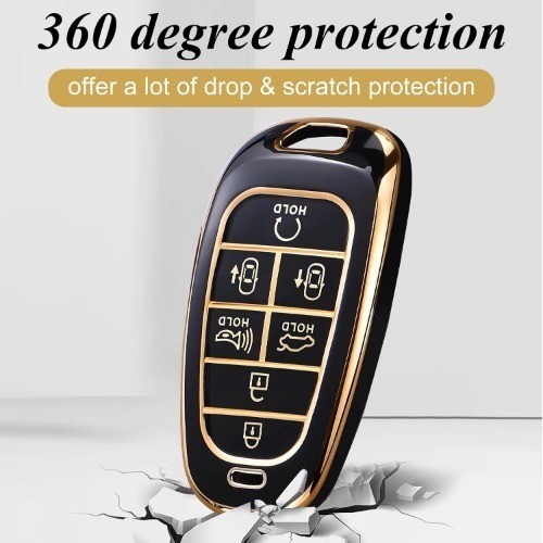 Premium TPU Key Fob Cover Case for 2024 2023 2022 Smart Ca Color: Size A-black