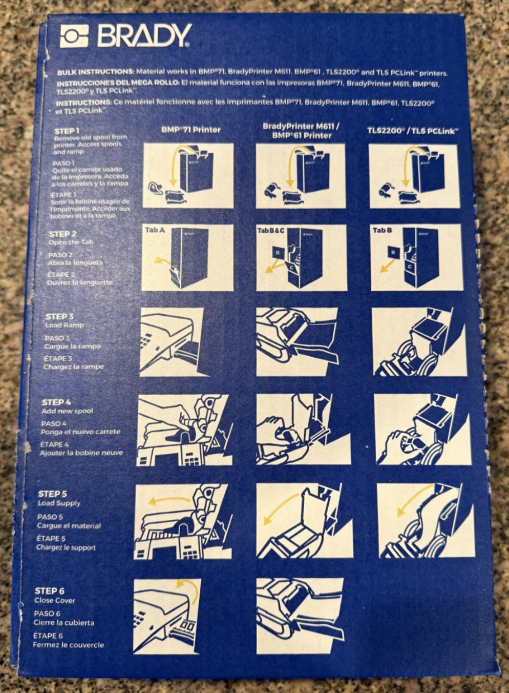 Brady BM71-12-109 ~ (Qty 1000 Roll) ~ 3″ x .75″ ~ Product 114867 ~ B-109 ~ New