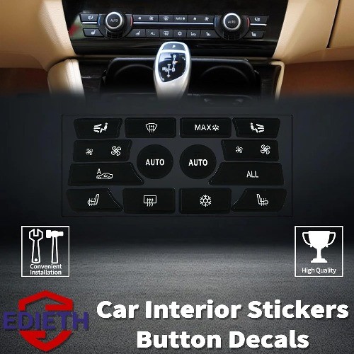 AC & Dashboard Climate Control Button Decals for BMW 5 Series F10 2009-2015 (520