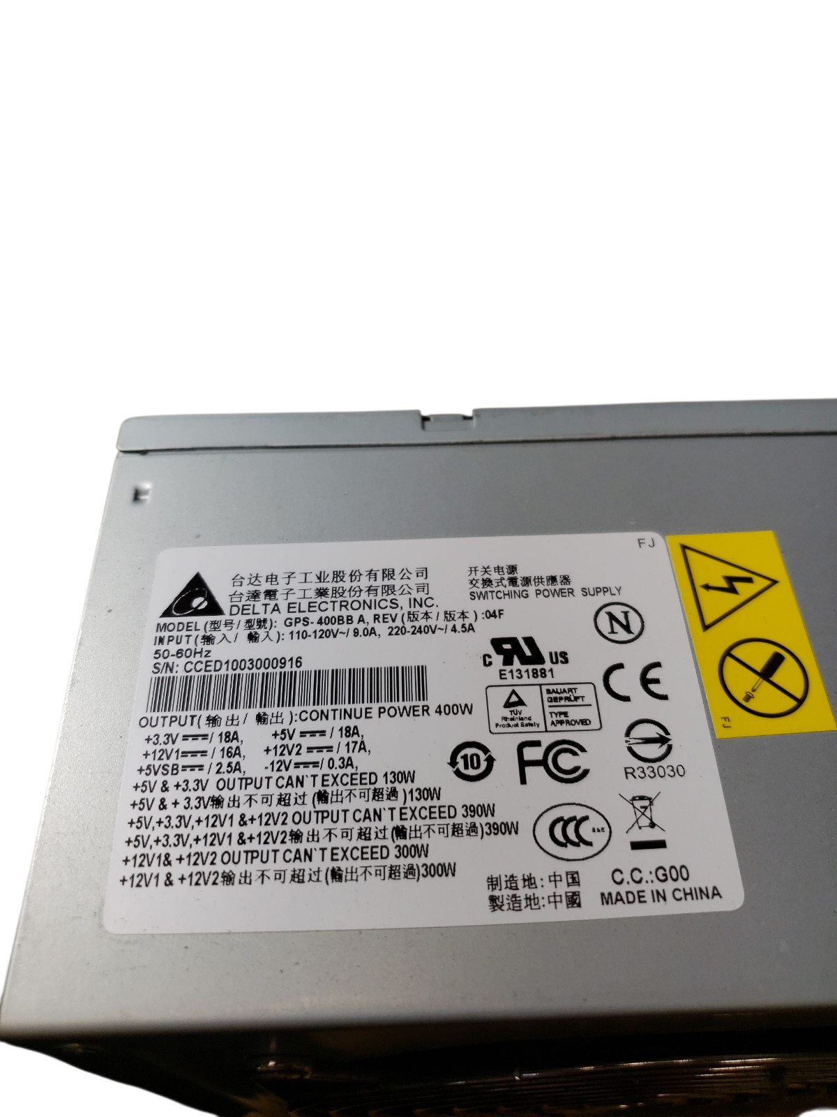 Delta Electronics GPS-400BB A Switching Power Supply 400W