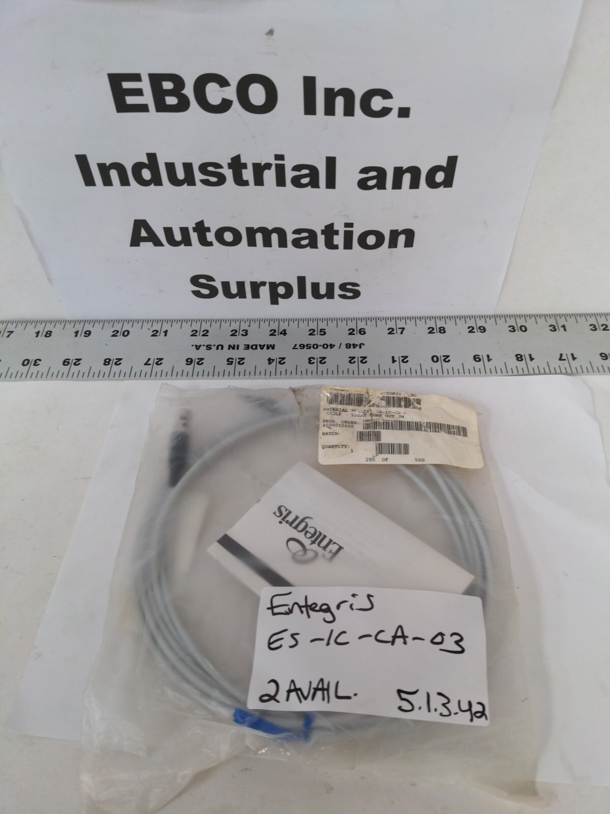 ENTEGRIS ES-1C-CA-03 CABLE TRIAX CONN NUT 3M