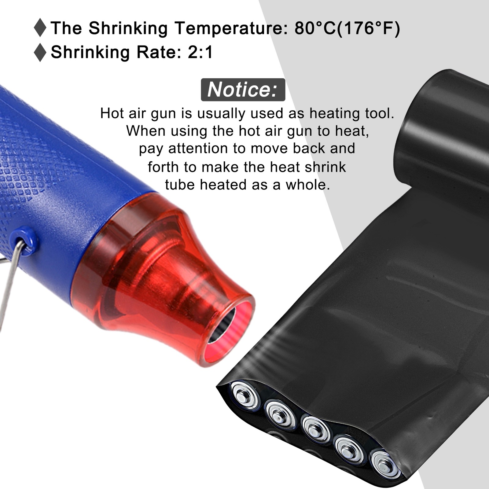 Battery Wrap Heat Shrink Tubing 80mm Dia 125mm Flat 8 Feet Black