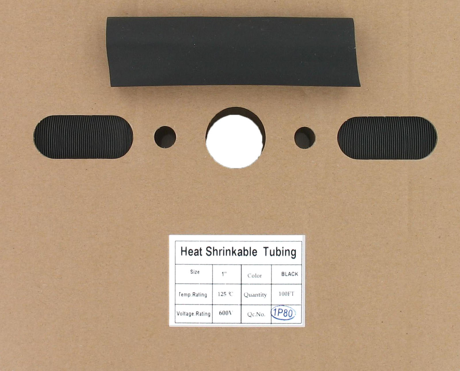 100 Ft 1″ ID (25.4mm) Black Polyolefin 2:1 Heat Shrink Halogen-Free RoHS cULus