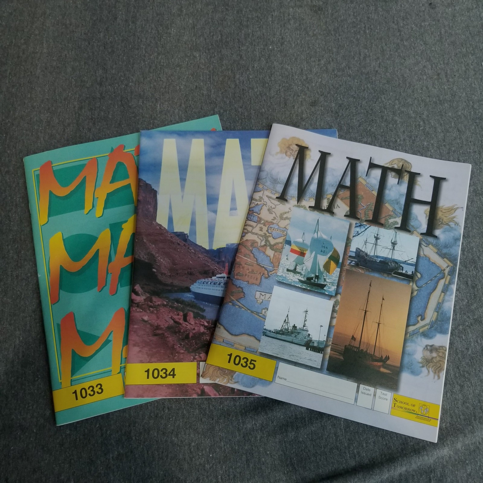 School of Tomorrow Math Workbook Lot Of 3 1033, 1034, 1035