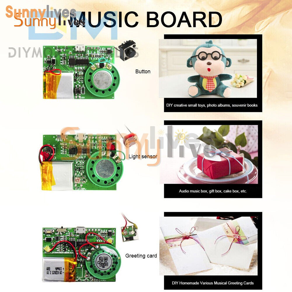 8M Recordable Sound Module MP3 Music Voice Player Board for Greeting Card DIY