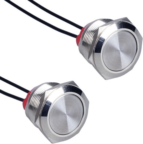 2Pcs 22mm Metal Latching Push Button Switch Waterproof 7Amp 12V 24V 110V ON Off