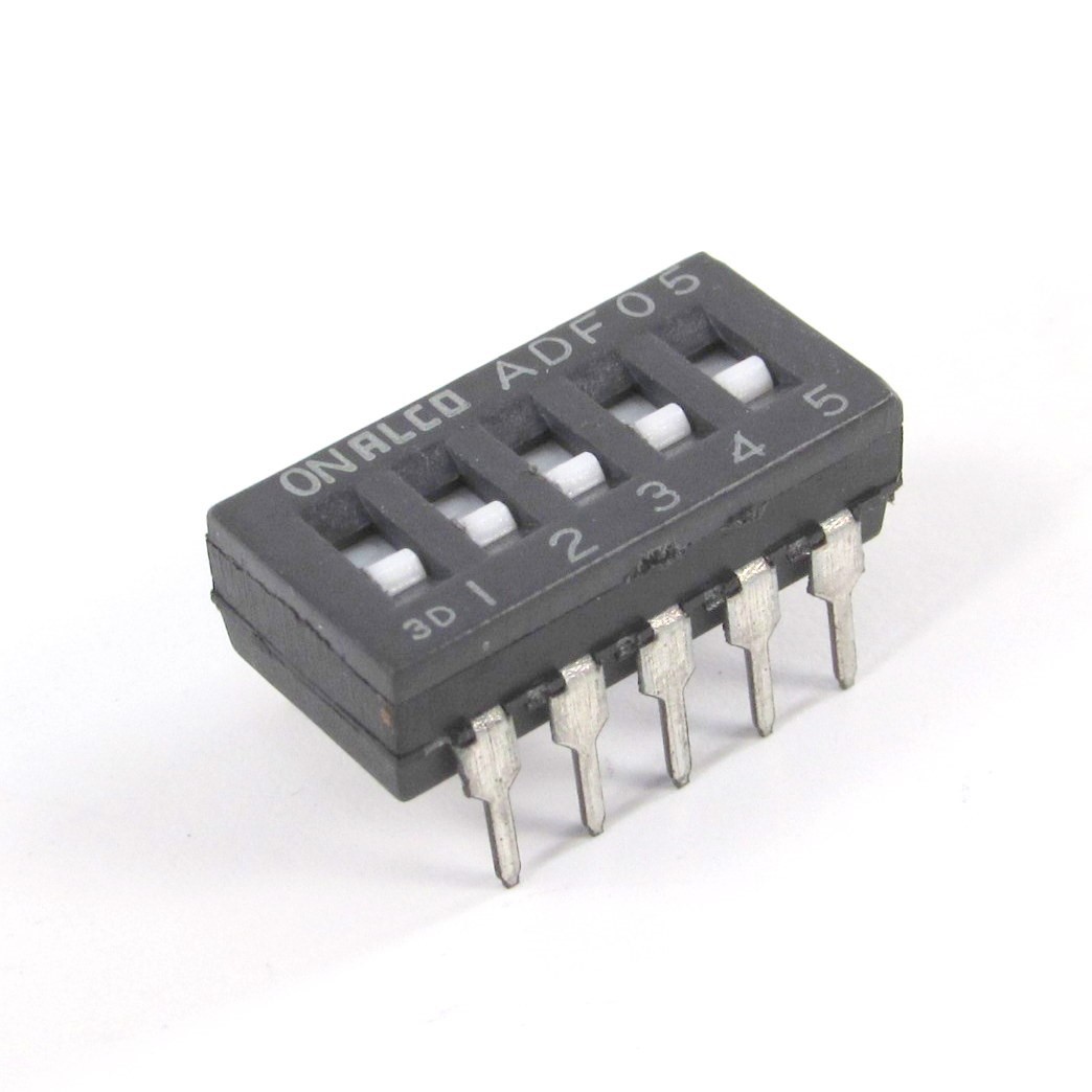 LOT of 5 Alcoswitch ADF05 DIP Switch 5 Position Flush Actuator .4VA 20V