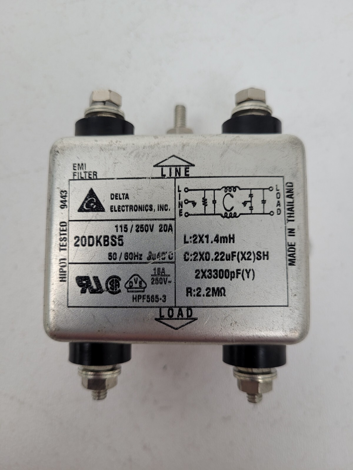 20DKBS5 Delta Electronics 250V 20A Filter Terminal – Next Day Option