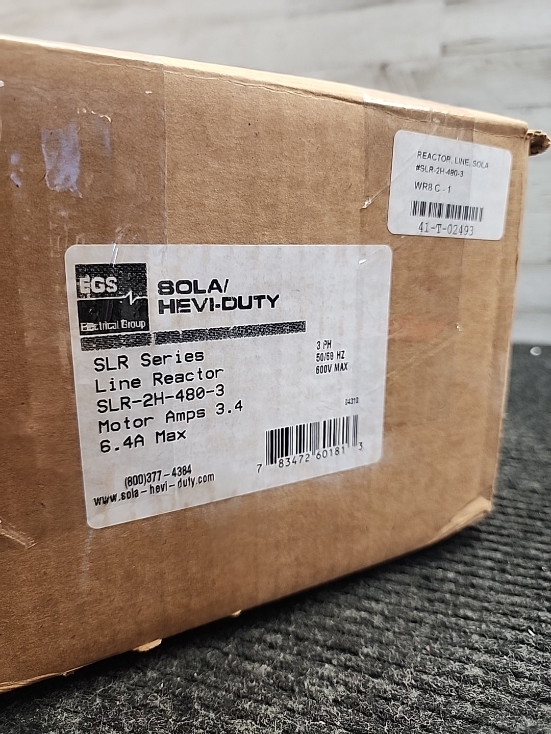 EGS SLR-2H-480-3, DRIVE REACTOR, 3PH, 50/60HZ, 600V, 6.4A, NEW #247792