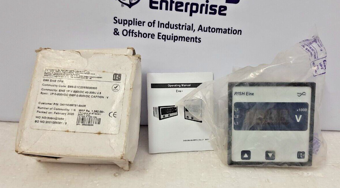 Rishabh Rish Eine 3V Voltage DPM Input 100-500 VL-L , P/N- 3AYN569751-620R