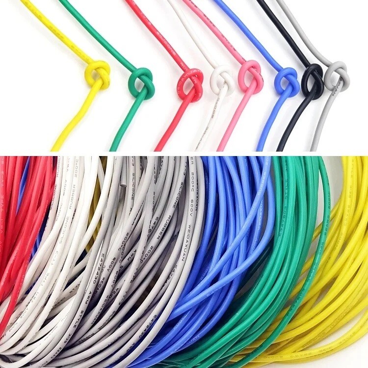UL3135 10AWG~30AWG Silicone Rubber Cable Tinned Copper Wire High Temp 4-Colors