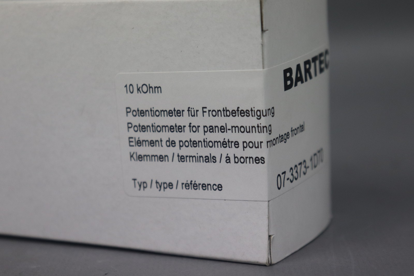 Bartec 07-3373-1D70 Sealed Potentiometer For Front Mount 10kOhm