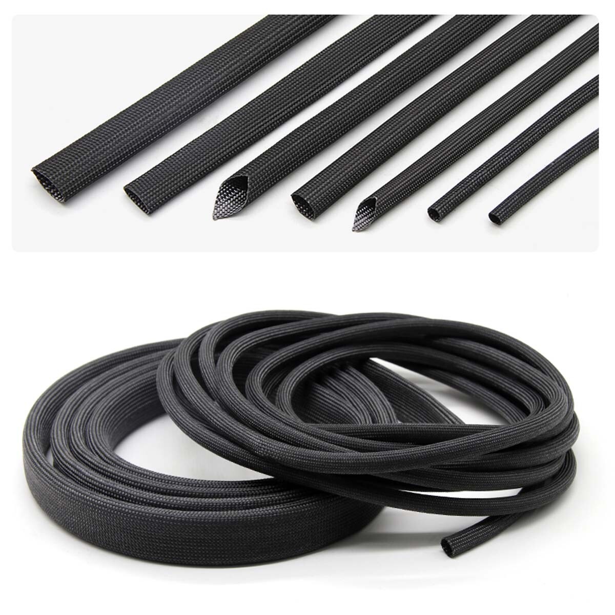 600°C Black HIGH TEMP Fiberglass Sleeving Wire Cable Insulation Tube 1 ~30mm Dia