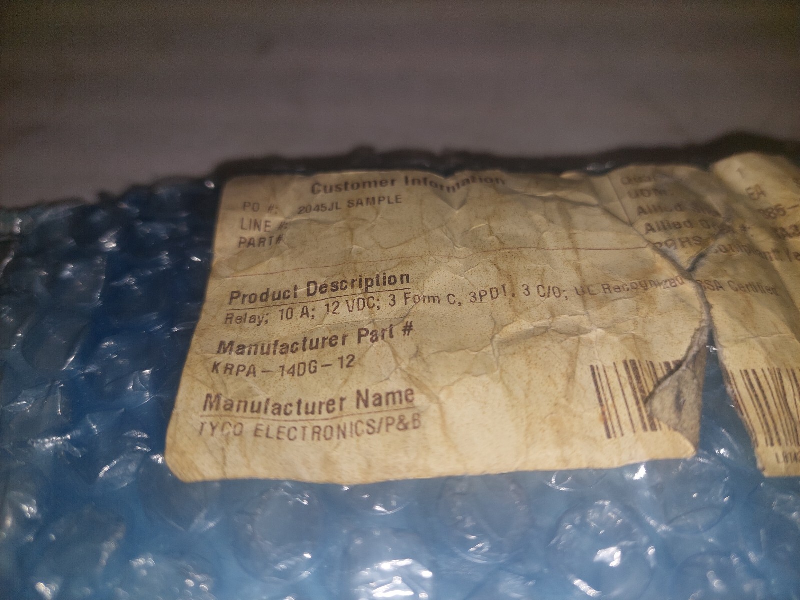NEW Tyco Electronics Potter & Brumfield KRPA-14DG-12 Relay KRPA14DG12