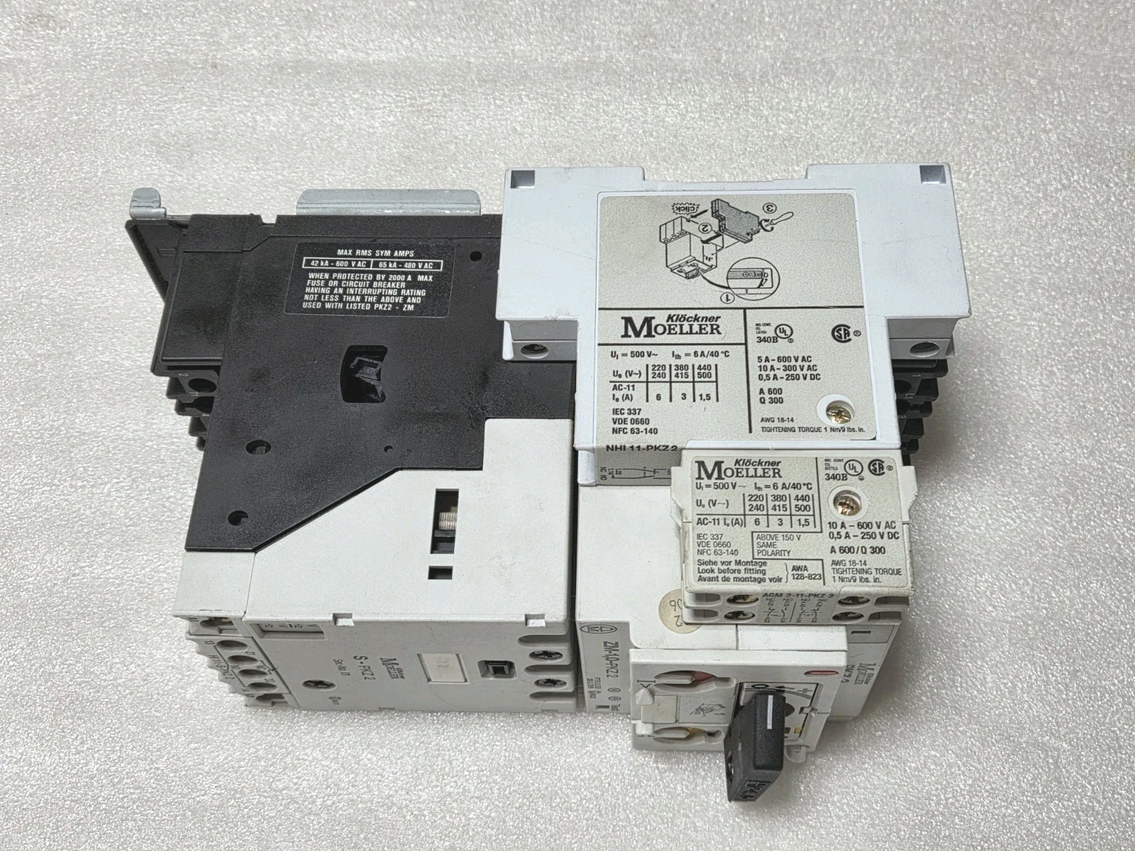 Klockner Moeller S-PKZ2,  ZM-1,0-PKZ2,PKZ2 Combination Starter Motor Protector