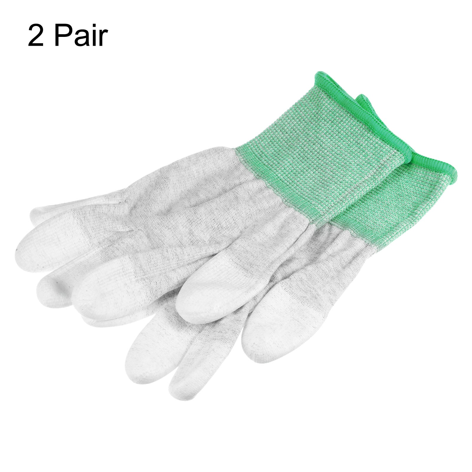 2 Pairs ESD Anti Static Gloves 20cm Thickened PU Coated PC Gloves(Medium), Green