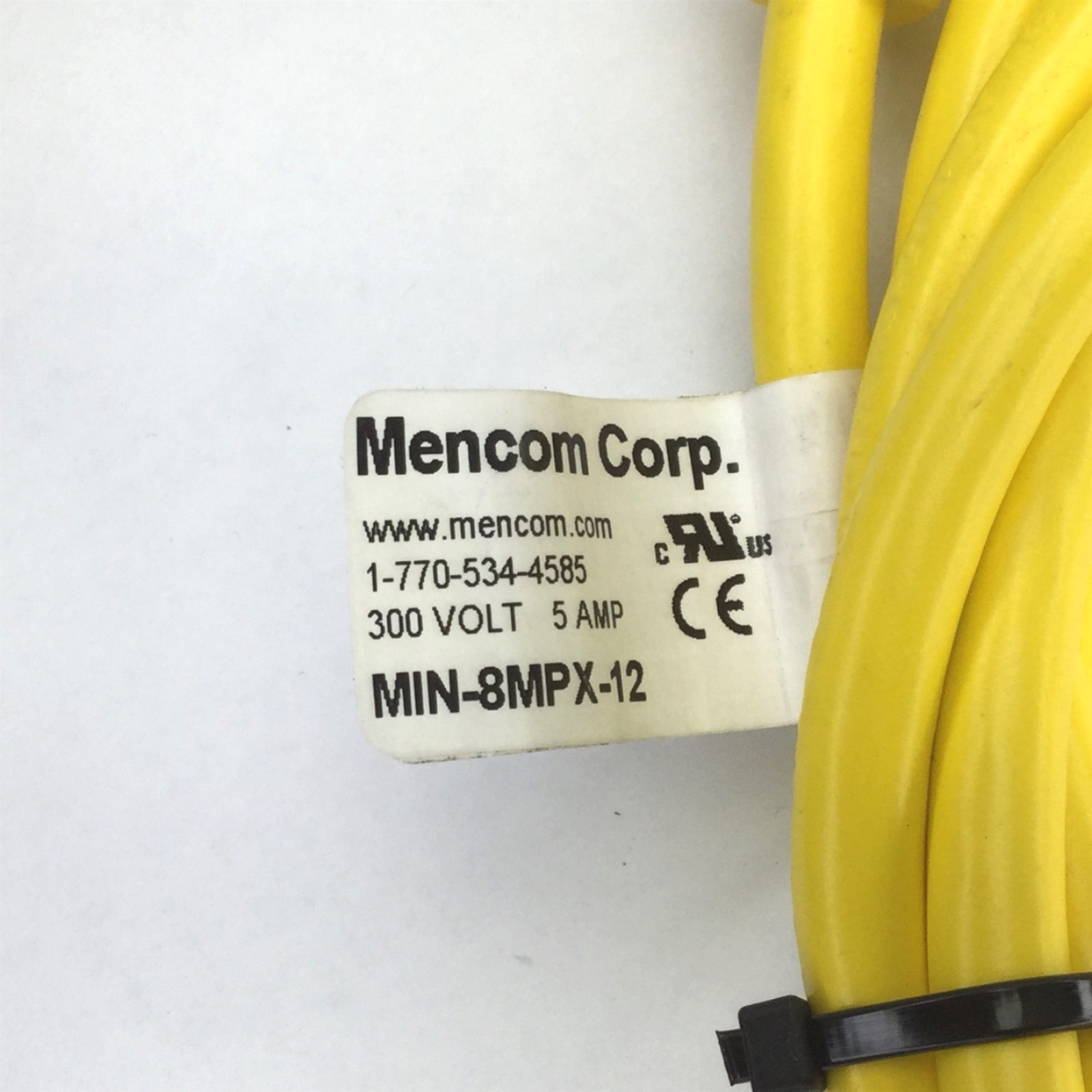 Mencom MIN-8MPX-12 Sensor Cordset, MIN Size, Length: 12′, 8-Pin Male