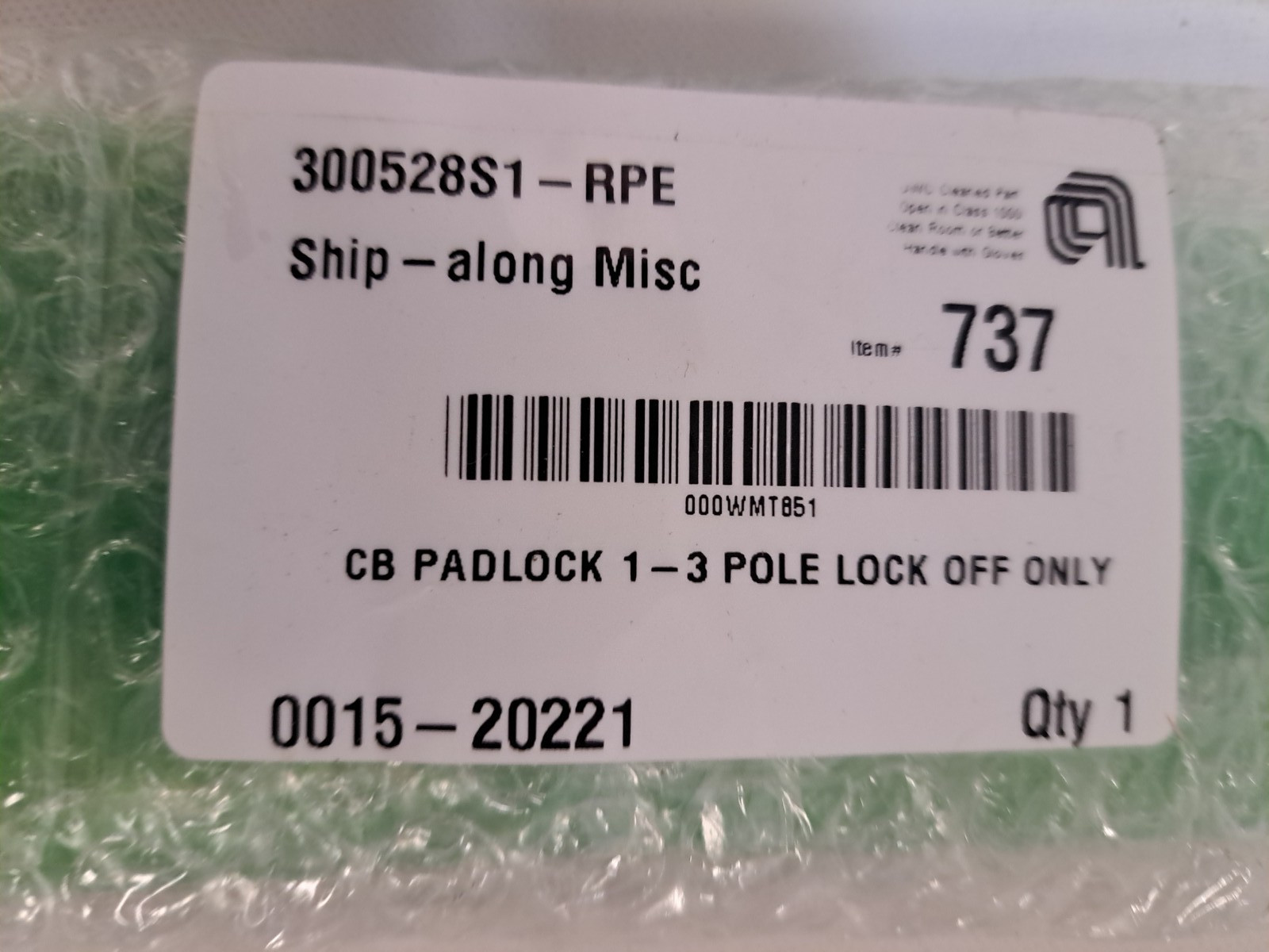 Lot of 2 Applied Materials AMAT 0015-20221 CB Padlock 1-3 Pole Lock Off Only