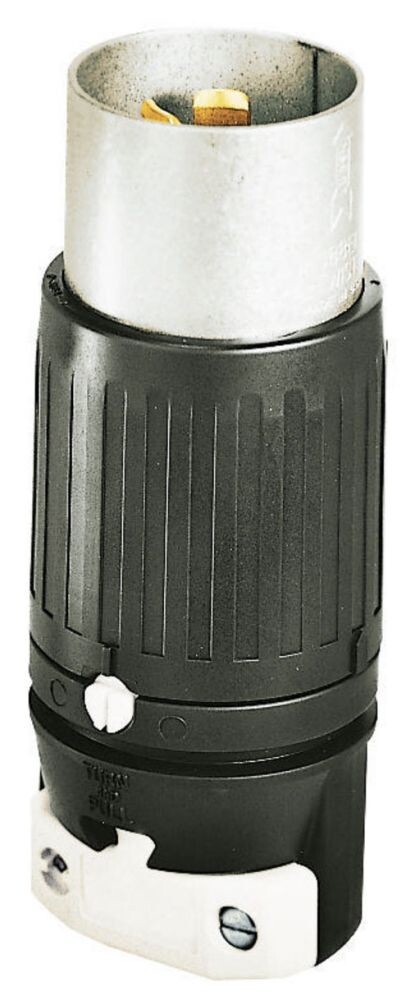 Bryant Electric 3763, 600VAC, 250VDC, 50 A, Grounding, Locking Device Plug, 1 pc