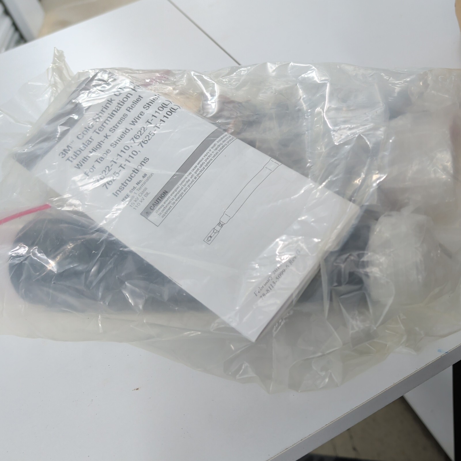 3M 7624-T-95-17GX 5/8kV Cold Shrink QT-III Silicone Indoor Tubular Terminal Kit