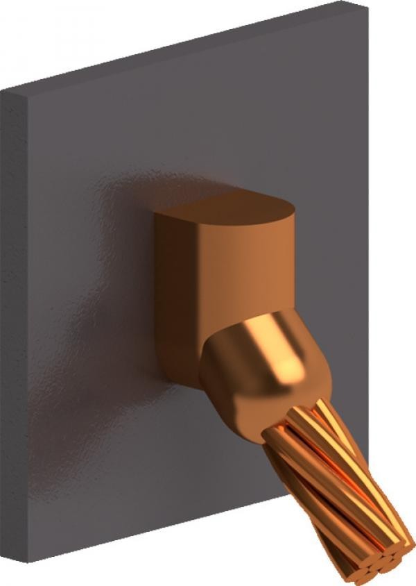 Harger UltraWeld VA4/0B Exothermic Weld Mold 4/0 Copper Cable to Vertical Steel