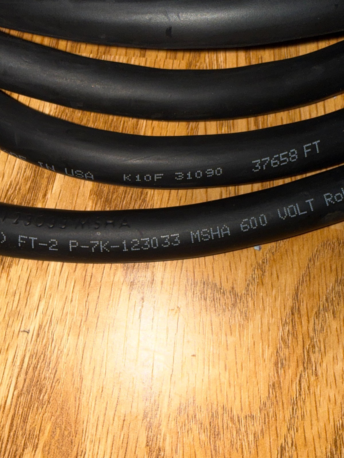 20′ Carol 3/C 12 AWG SOOW UL MSHA 600V Water Resistant Cord PRE OWNED