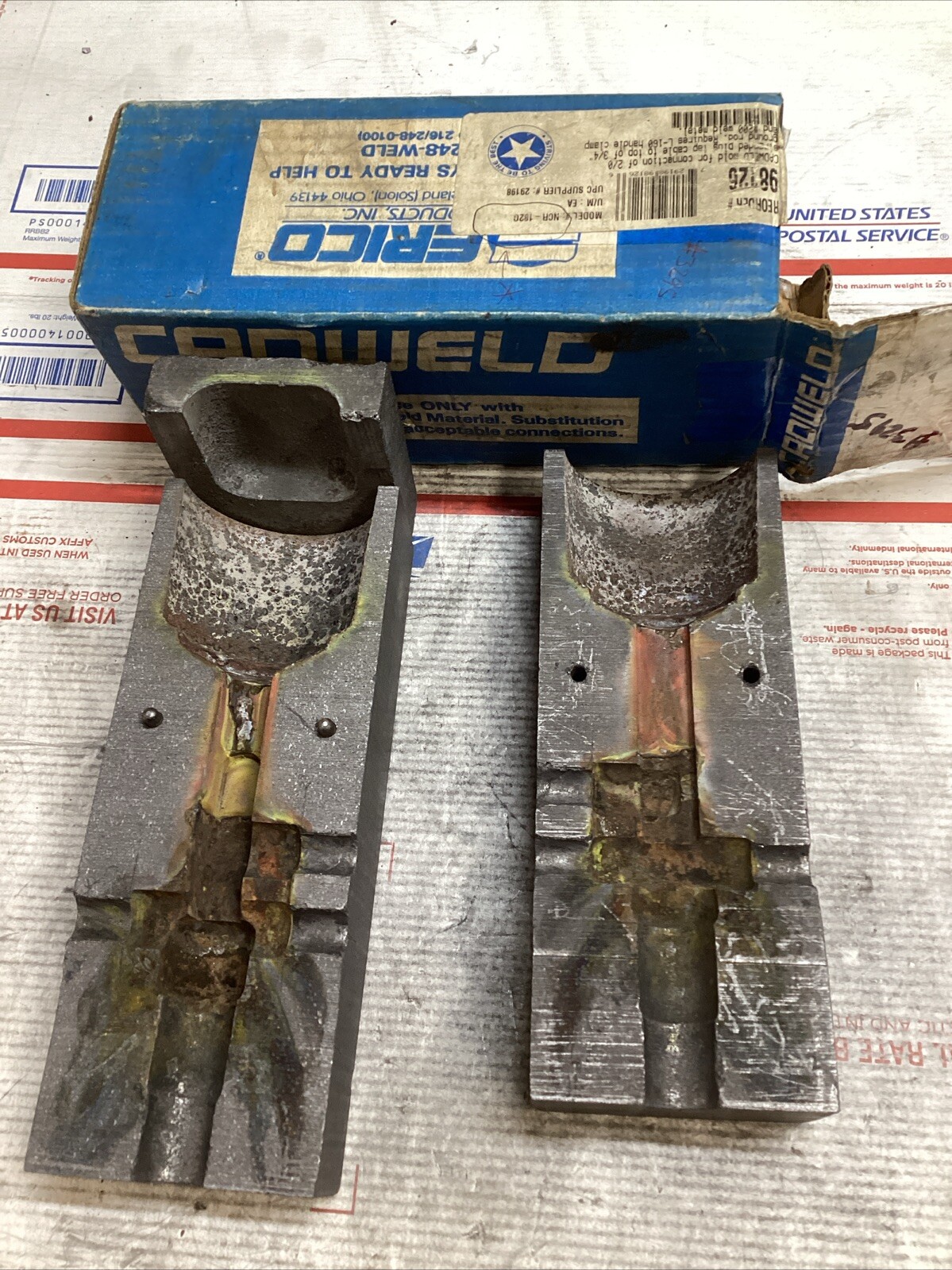 ERICO CADWELD IP-P/6574 MOLD 2/0 CONC RUN & TAP 3/4 ROD #200 CART ED4U 4066