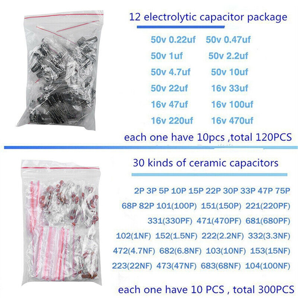1390pcs/Set Electronic Components Kit Basic Electronics Transistors Assortment