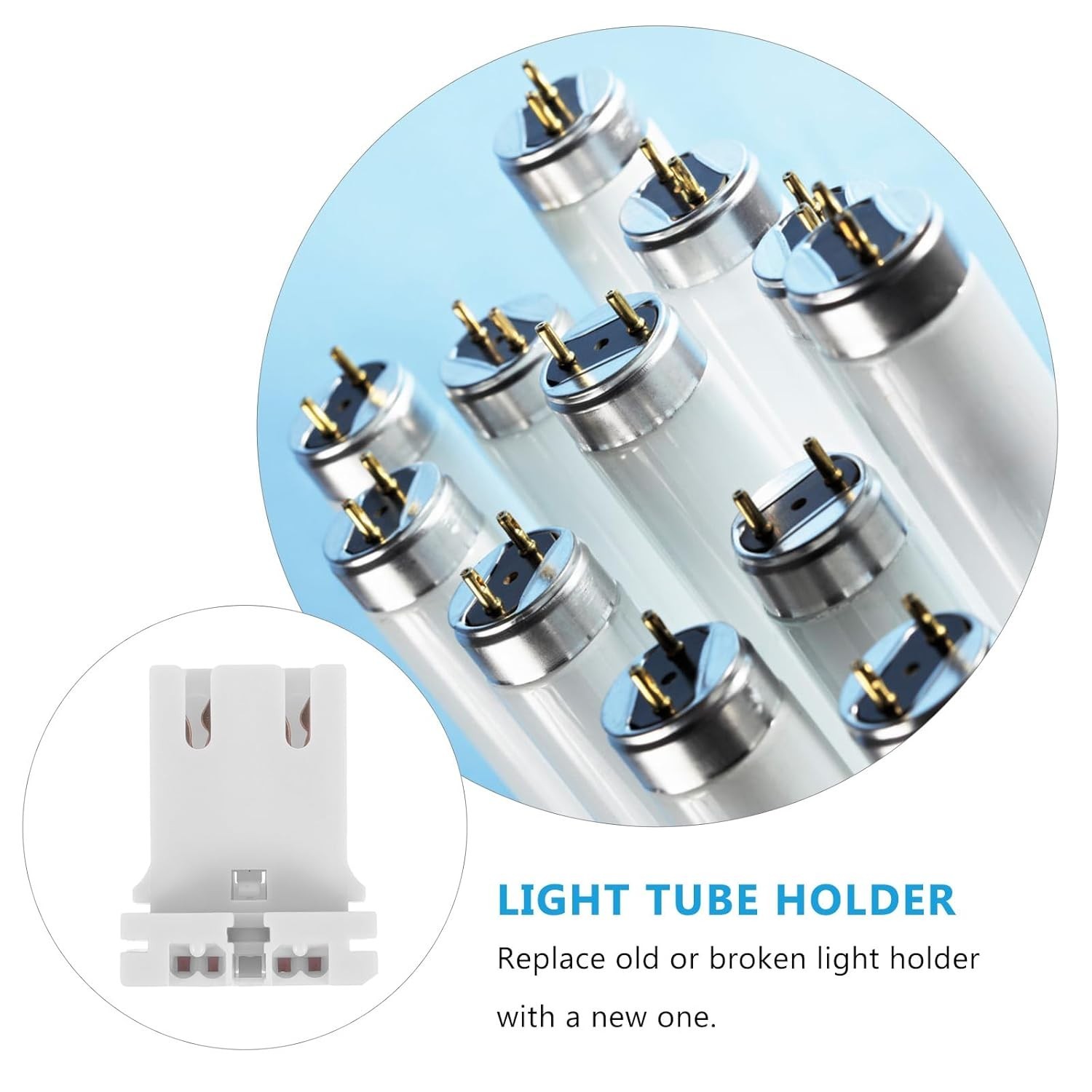 10 Pack – Non-shunted T8 T12 Lamp Holder U- Shaped Fluorescent Socket