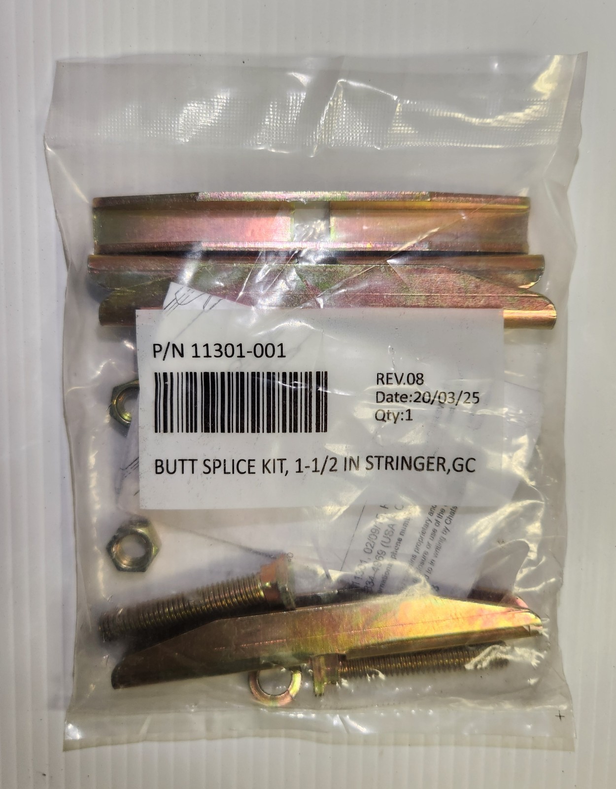 BUTT SPLICE KIT, 1-1/2″ IN STRINGER,GC-11301-001 ( ONLY SALE BOX OF 6 BAG )