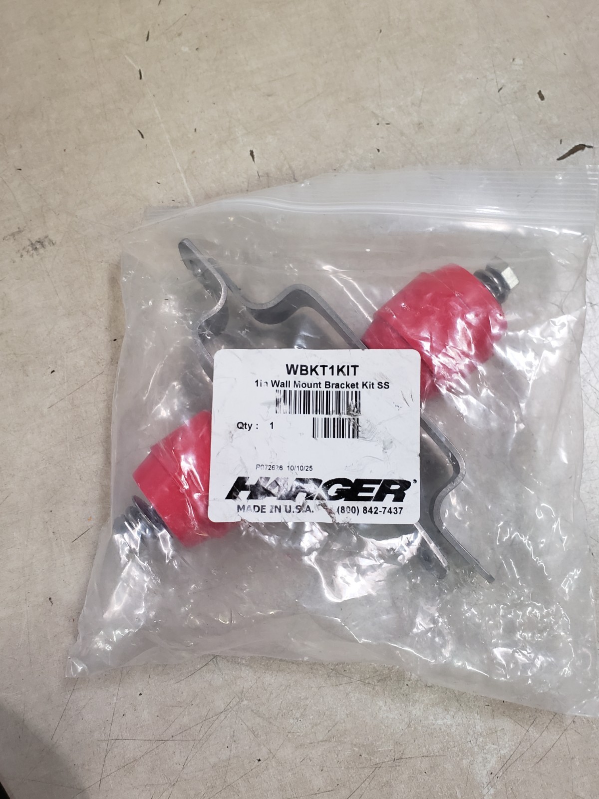 HARGER WBKT1KIT, 1” Wall Mount Bracket Kit SS