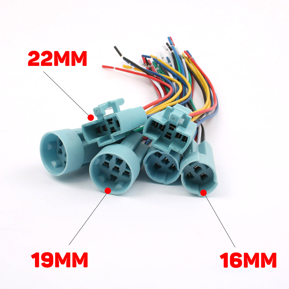 Cable Socket for 16mm 19mm 22mm Metal Push Button Switch Wiring 2-6 Wires