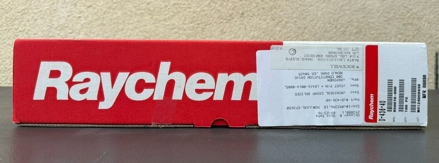 Raychem D-436-40 Miniseal Crimp Splices , Solder Sleeves & Shield Tubing Q100