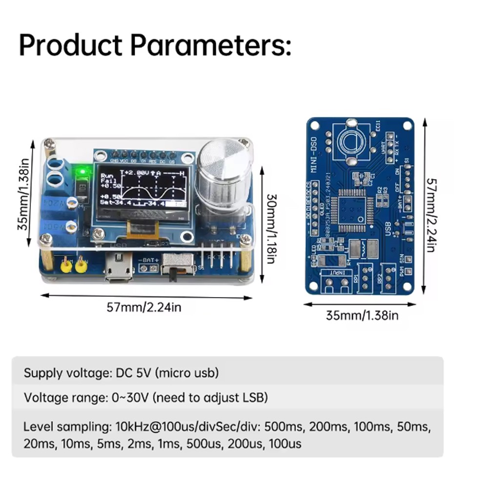 Mini Digital Oscilloscope Electronic DIY Kit STC DIY Soldering Practice Project