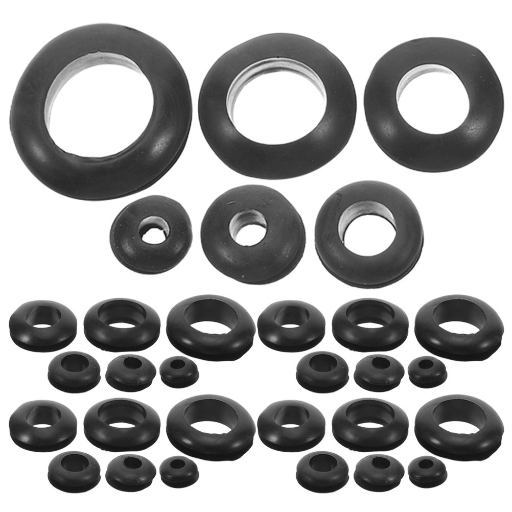 260 Pcs Black Rubber Wire Grommets Assortment Electrical Wiring Kit