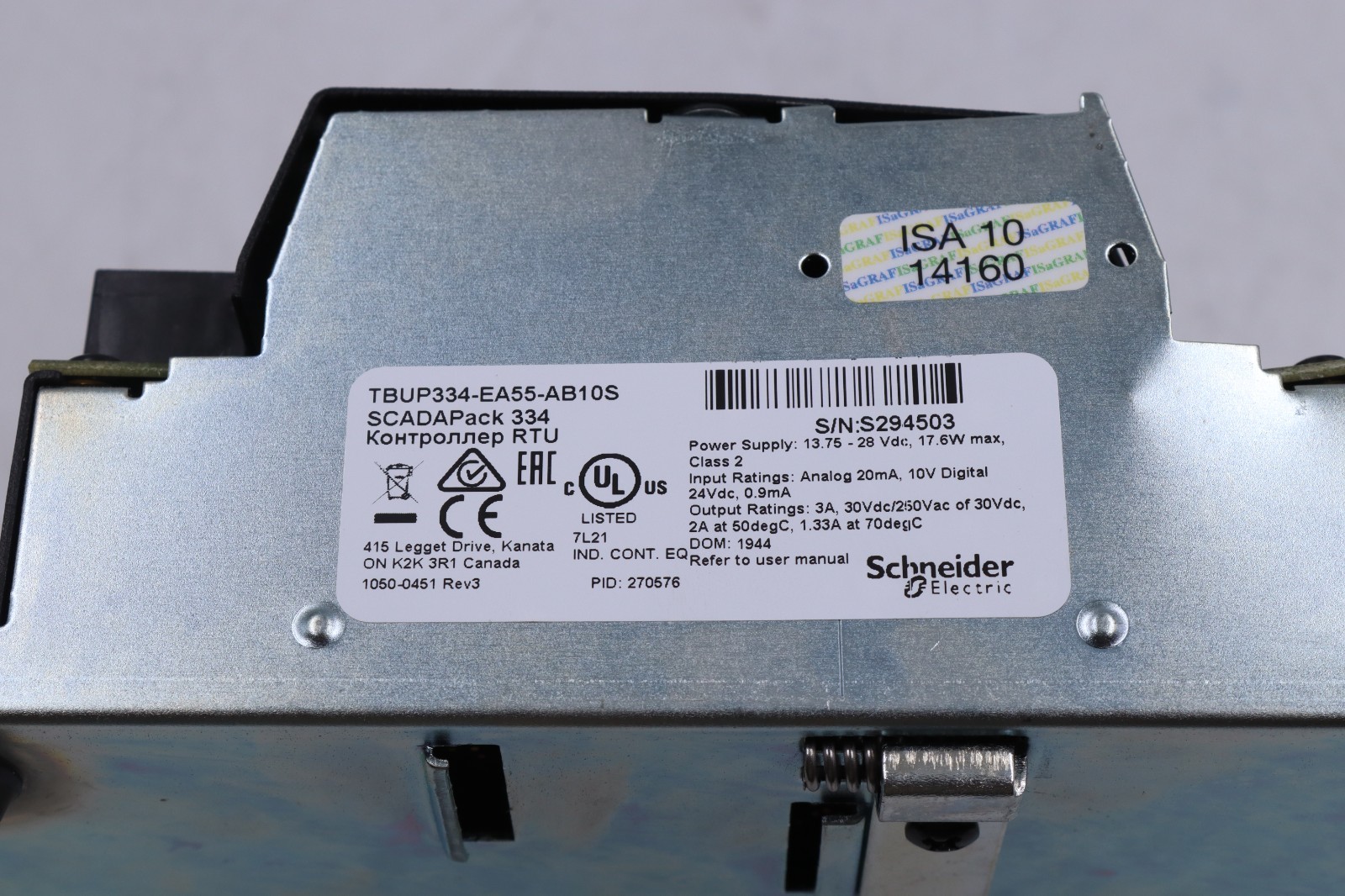 Schneider Electric TBUP334-EA55-AB10S SCADAPACK 334 E Remote Telemetry Unit
