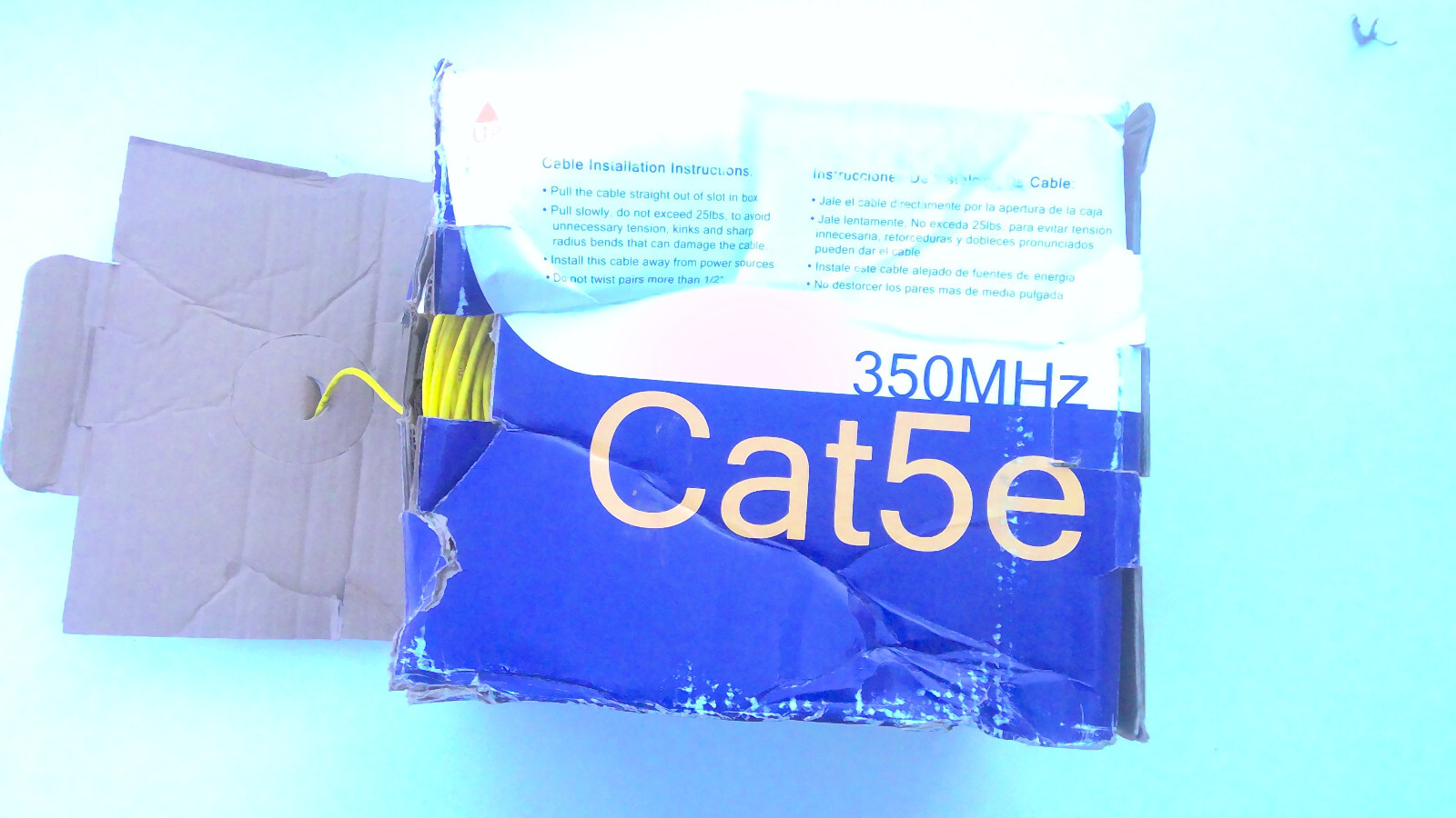 CAT5E 350MHz CMR unshielded twisted pair yellow 1000 ft (DAMAGE BOX)
