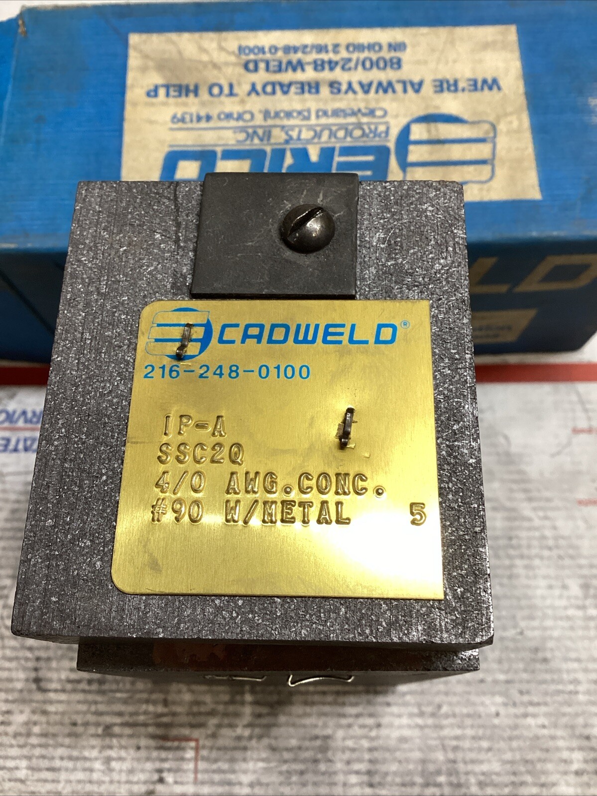 ERICO CADWELD IP-A SSC-2Q MOLD 4/0 AWG CONC RUN & TAP #90 CART ED4U 3295