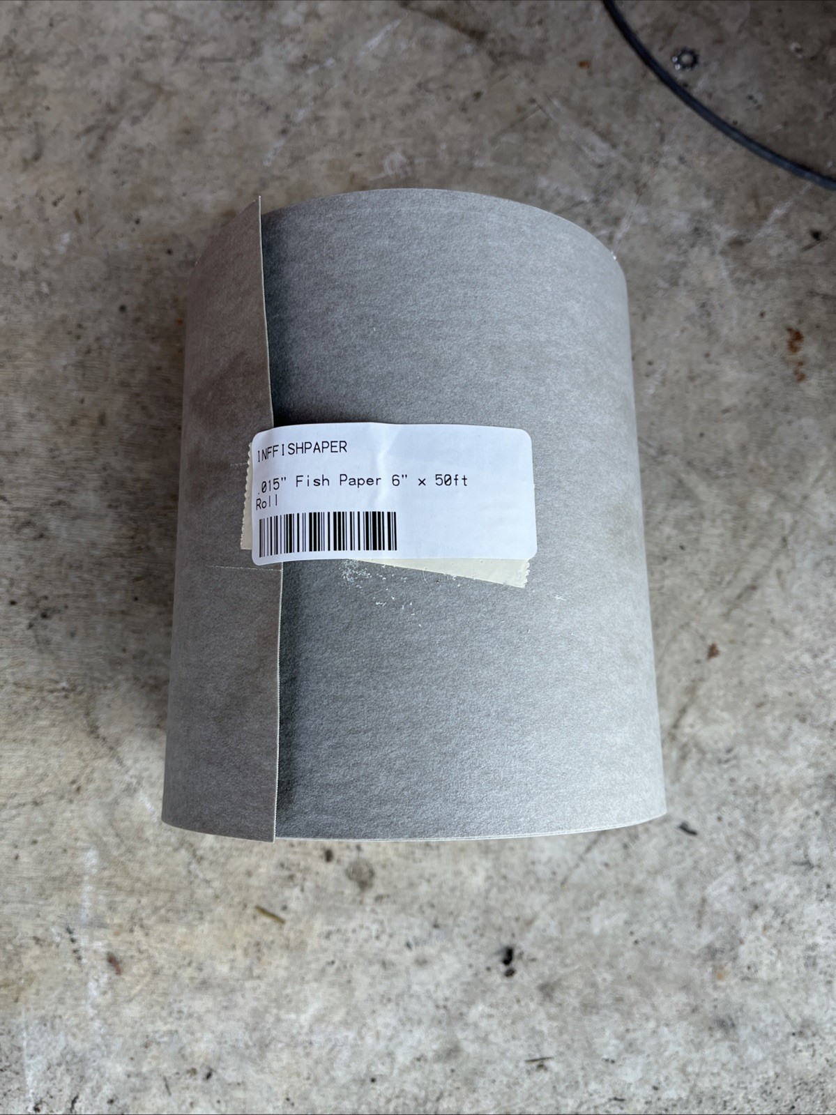 Non Adhesive Backed Fish Paper Roll, Gray Color, 6”x50’x0.015”
