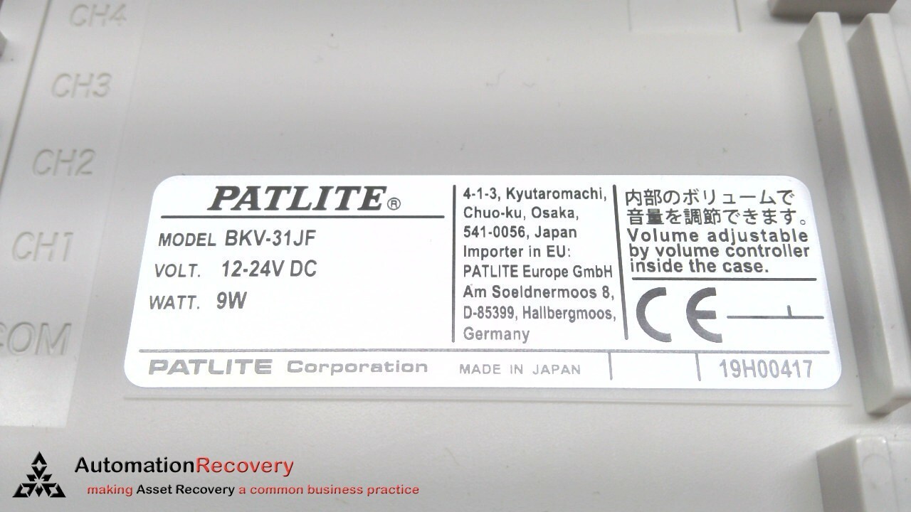 PATLITE BKV-31JF SERIES J, VOICE ANNUNCIATOR, NEW #305501