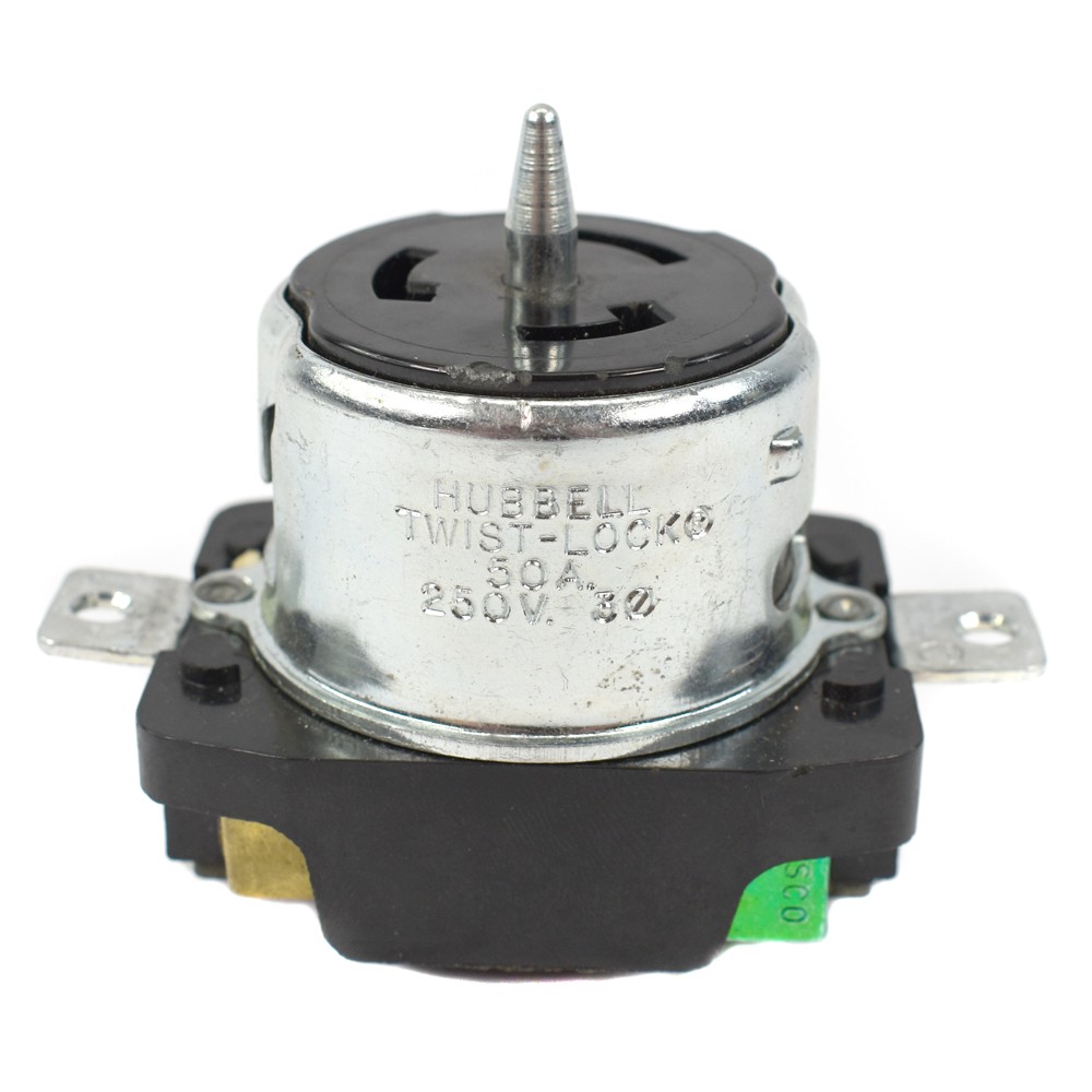 Crouse-Hinds 1/2″ FS1 Cast Iron Outlet Box w/ Hubbell 3P4W 50A 250V Receptacle